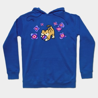 Omnisexual Flag of LGBTQ Support Tiger with Cute Flowers LGBTQ+ Pride Month Hoodie